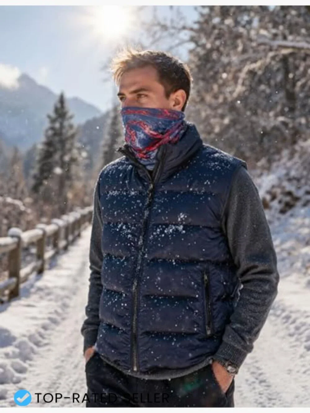 Men's Lightweight Puffer Vest Sleeveless Quilted Jacket Winter Warm Zip-Up